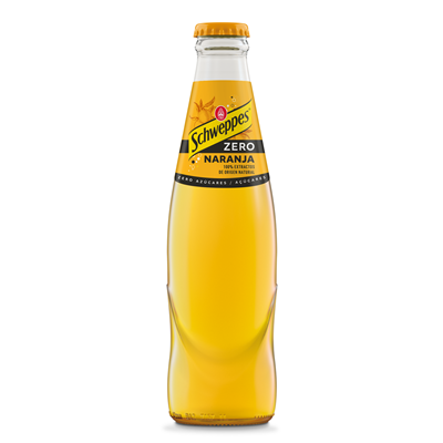 Schweppes zero naranja botella 20cl contiene 24 unidades