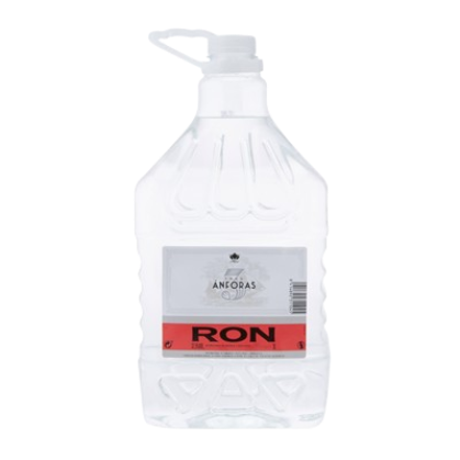 TRES ÁNFORAS ron blanco 3L Alc. 37,5% vol.