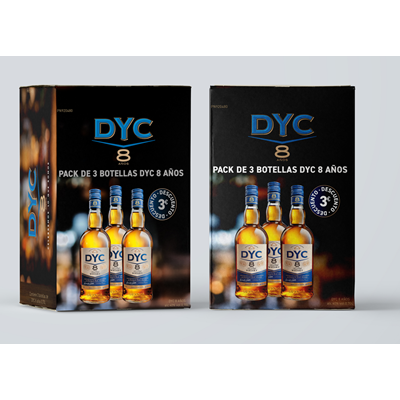 DYC 8 whisky caja de 3 botella de 70 cl 3edct